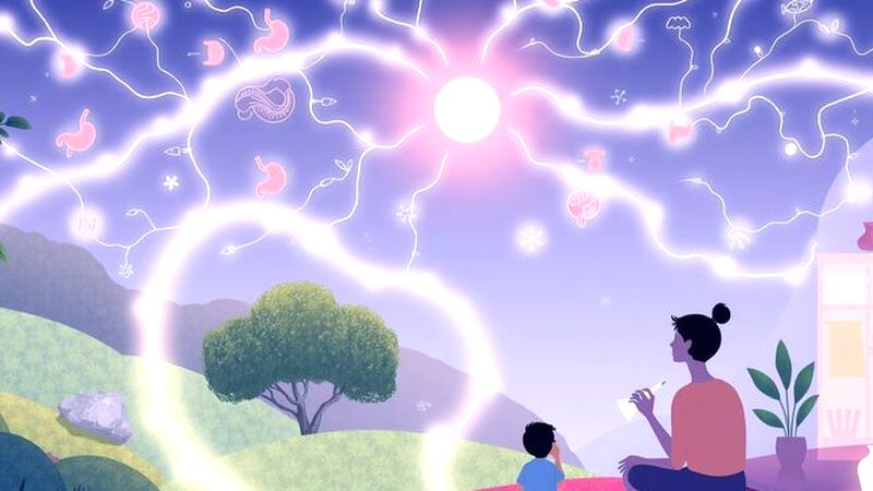 Un cerebro bioluminiscente observa un mundo pacífico