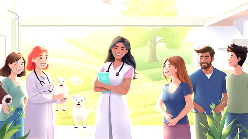 Una familia feliz en granja moderna