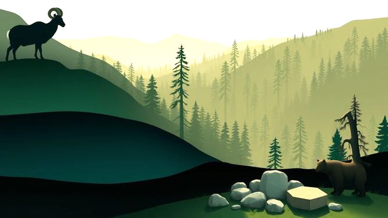 Una silueta de oveja observa la naturaleza