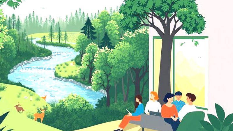 Paisaje armonioso se une a trabajo colaborativo