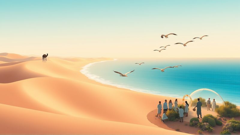 Un oasis sereno se encuentra con el mar