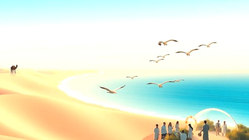 Un oasis sereno se encuentra con el mar