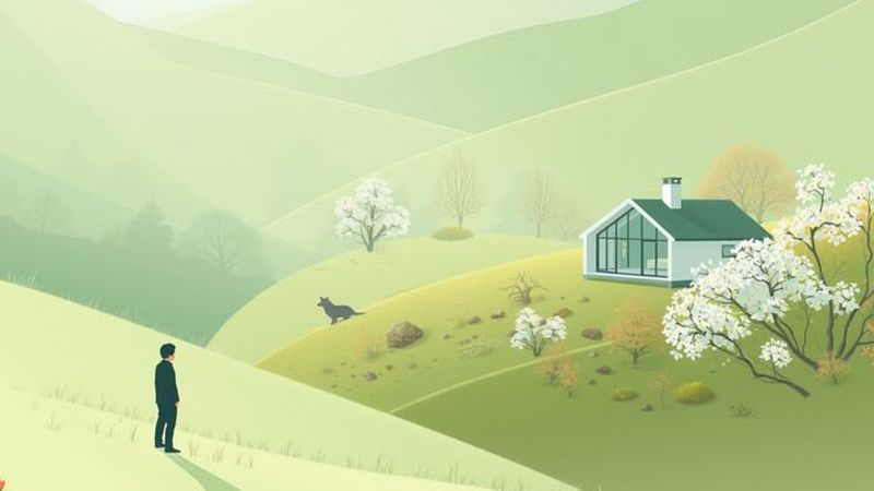 Un ser observa la naturaleza tranquila