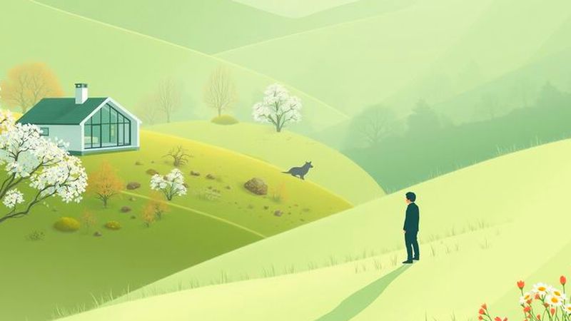 Un ser observa la naturaleza tranquila