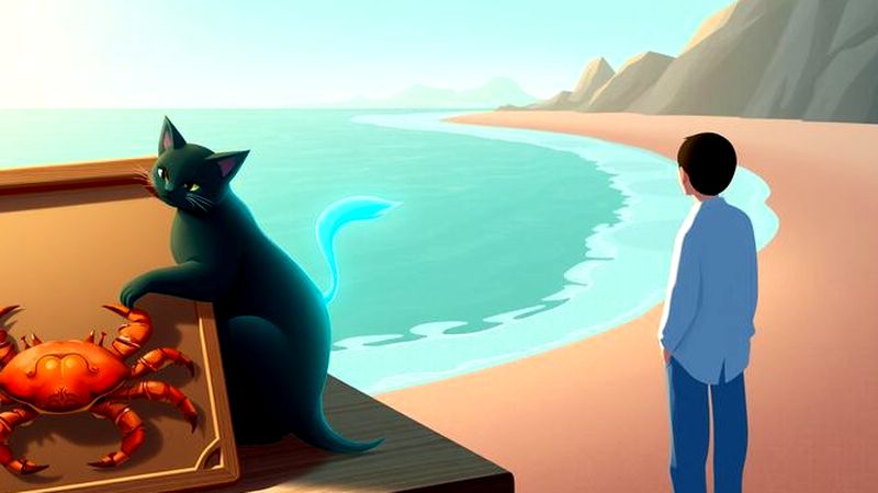 Un paisaje costero tranquilo observa un misterio