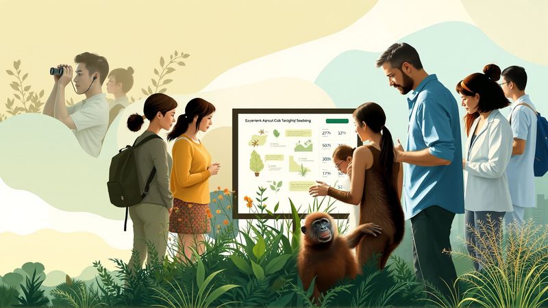 Investigadores observan la naturaleza con armonía
