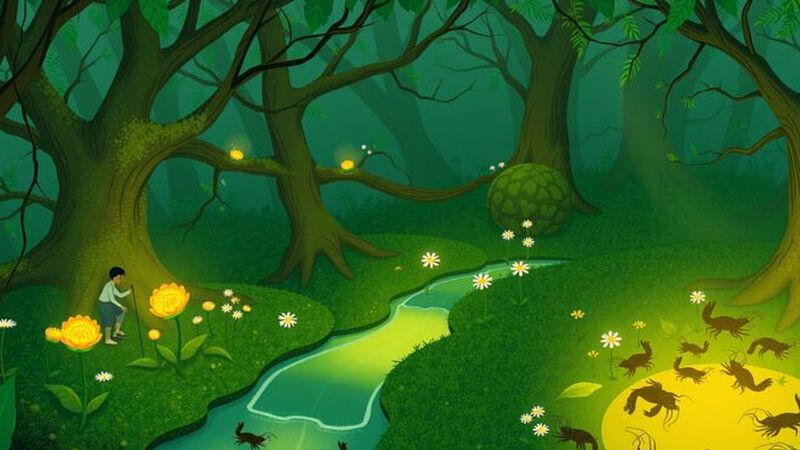 Un jardín tranquilo florece en armonía