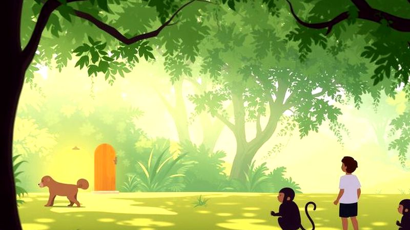 Un bosque exuberante revela curiosidad tranquila
