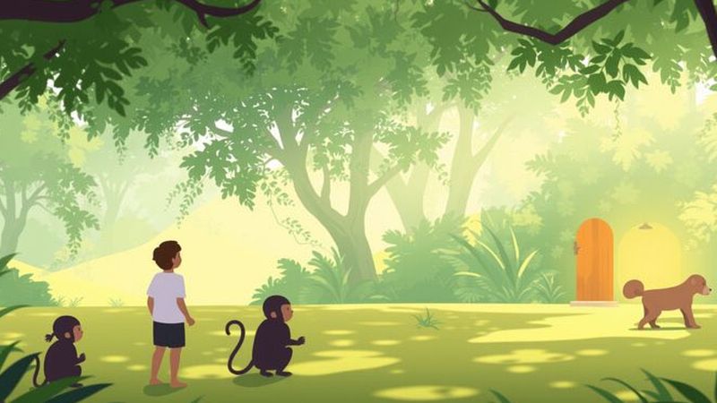 Un bosque exuberante revela curiosidad tranquila