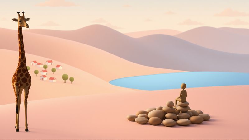 Un tranquilo paisaje con una visión serena