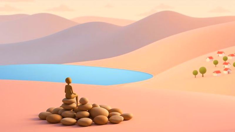 Un tranquilo paisaje con una visión serena