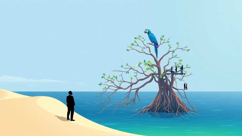 Un paisaje costero tranquilo ofrece esperanza renovada
