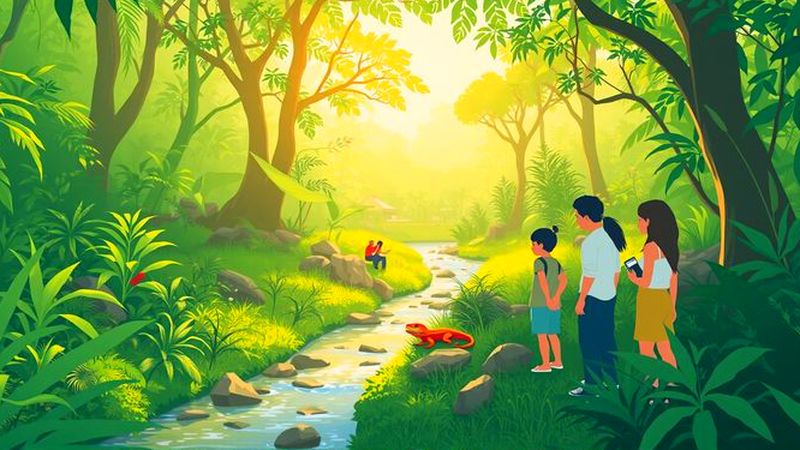 Investigadores observan reptil en selva pacífica