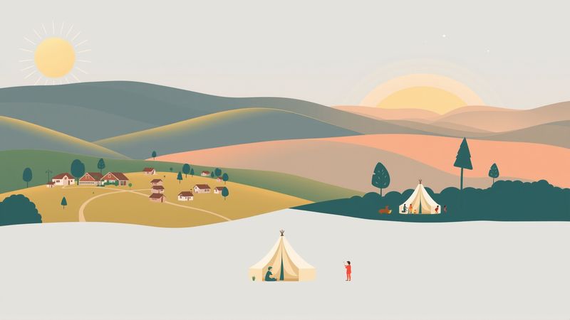 Un centro comunitario tranquilo en la naturaleza