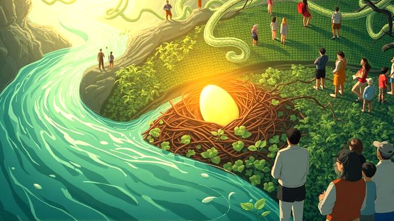 Un río luminoso revela un descubrimiento colectivo