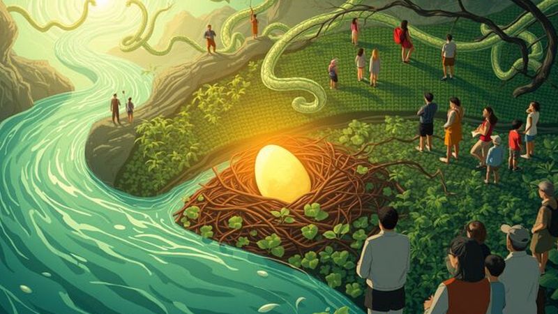 Un río luminoso revela un descubrimiento colectivo