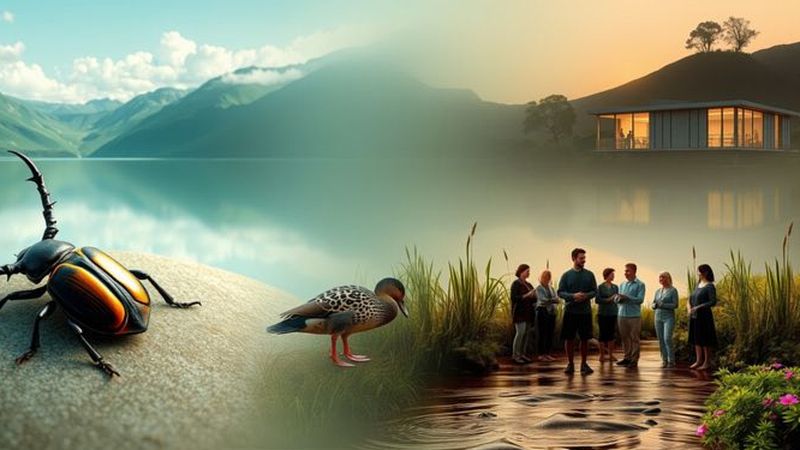 Un ecosistema pacífico observa una belleza natural