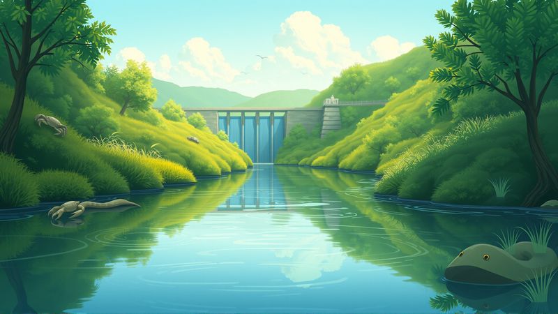 Un río tranquilo refleja vida y observación