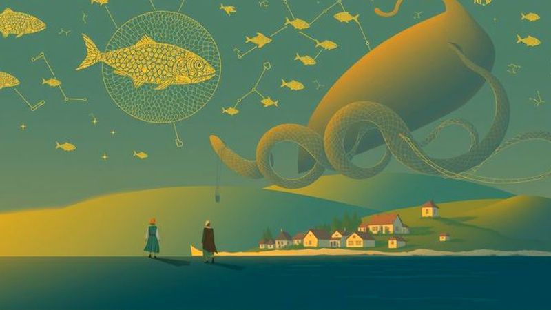 Un ecosistema marino mágico observa la tierra